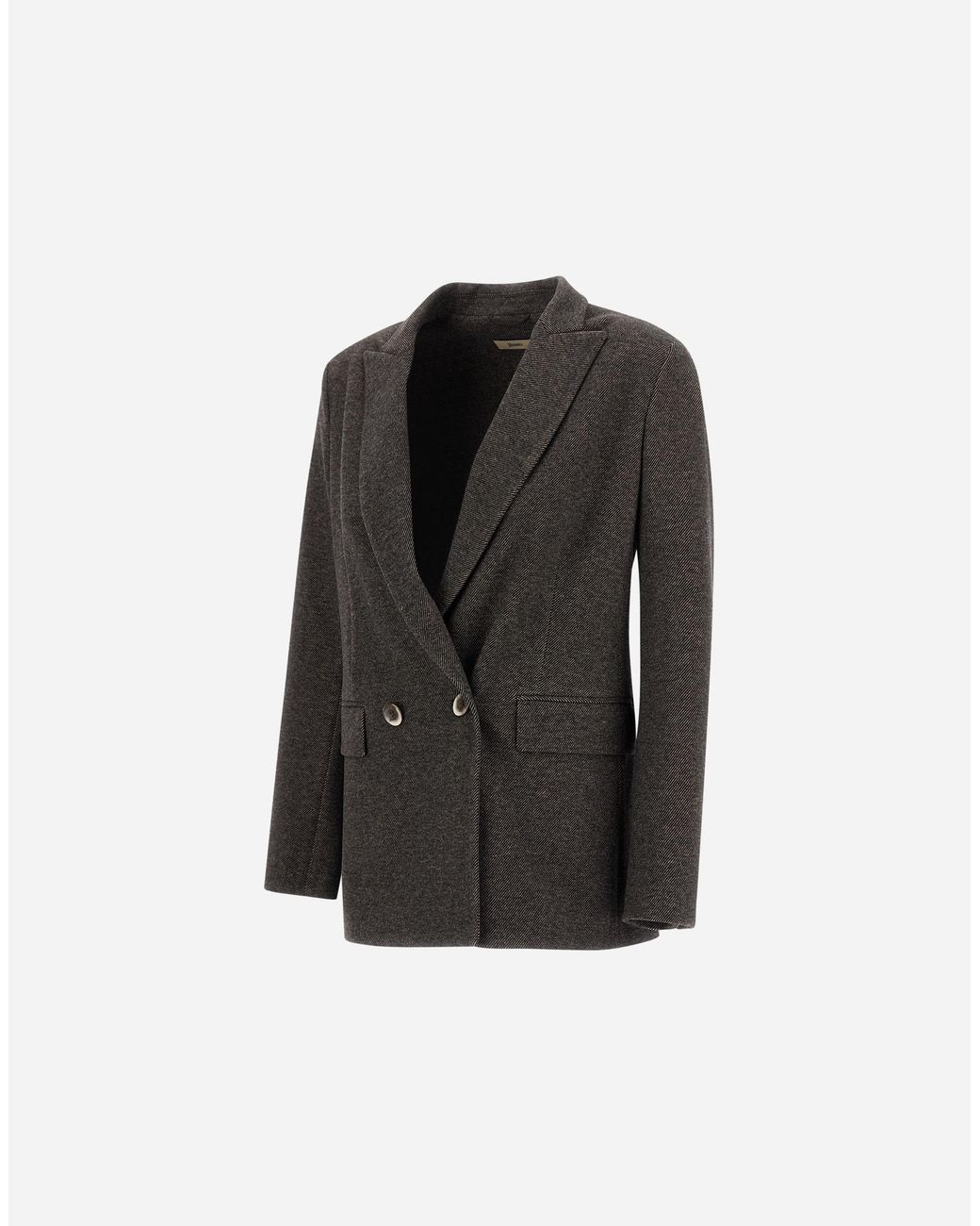 Herno Black Jacquard Blazer With Diagonal Motif