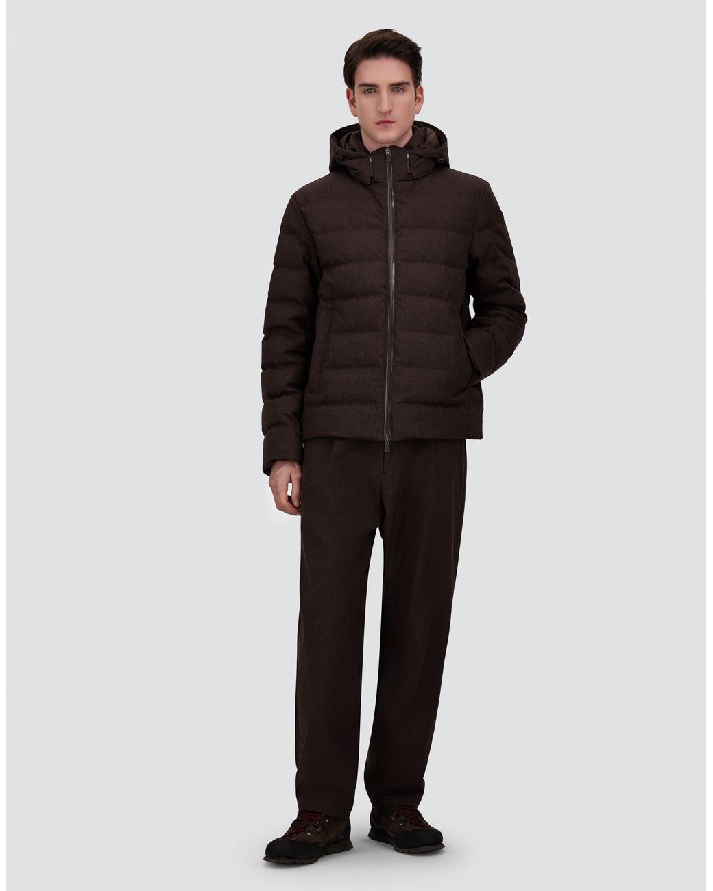 Herno Black Flannel Jacket With Water-Repellent Coating for men