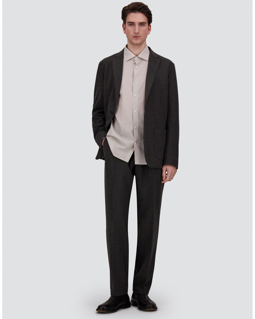 Herno Black Pinstriped Technical Fabric Trousers for men
