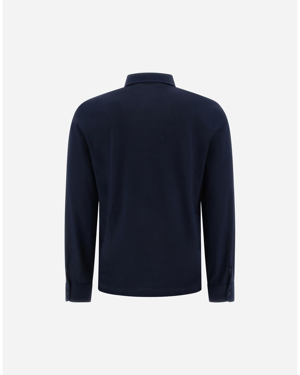 Herno Blue Shirt In Crepe Jersey for men