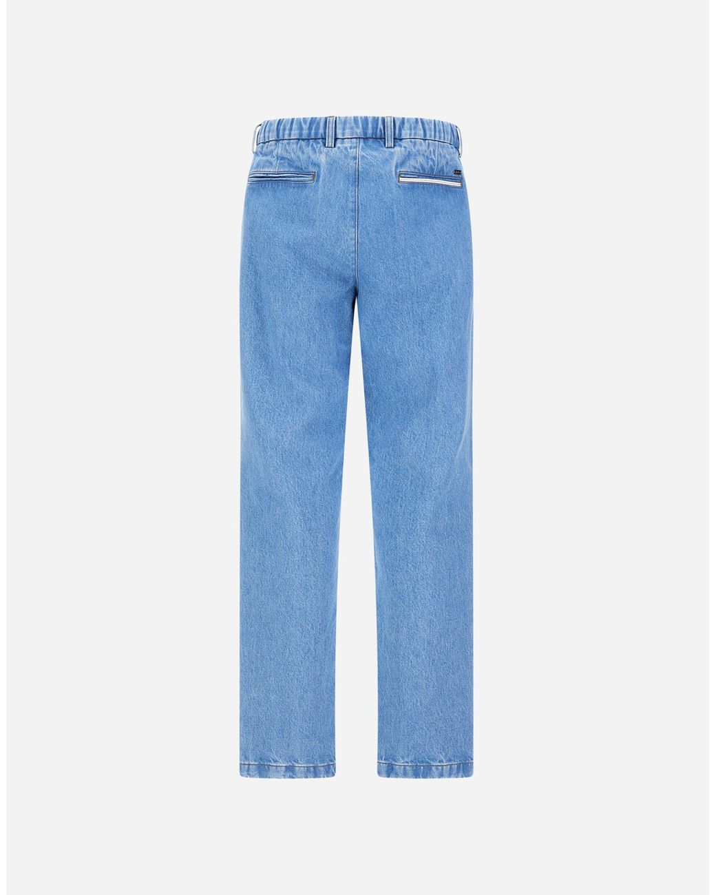 Herno Blue Pleated Denim Trousers for men