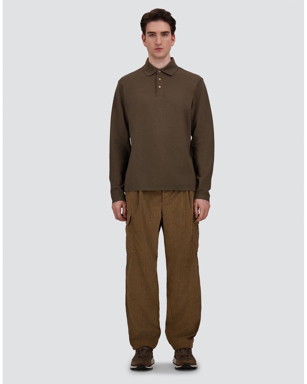 Herno Green Cotton And Cashmere Double Piqué Polo Shirt for men
