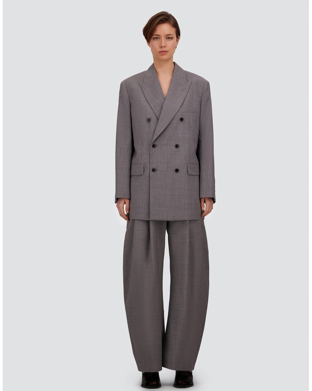 Herno Gray Wool Canvas Trousers