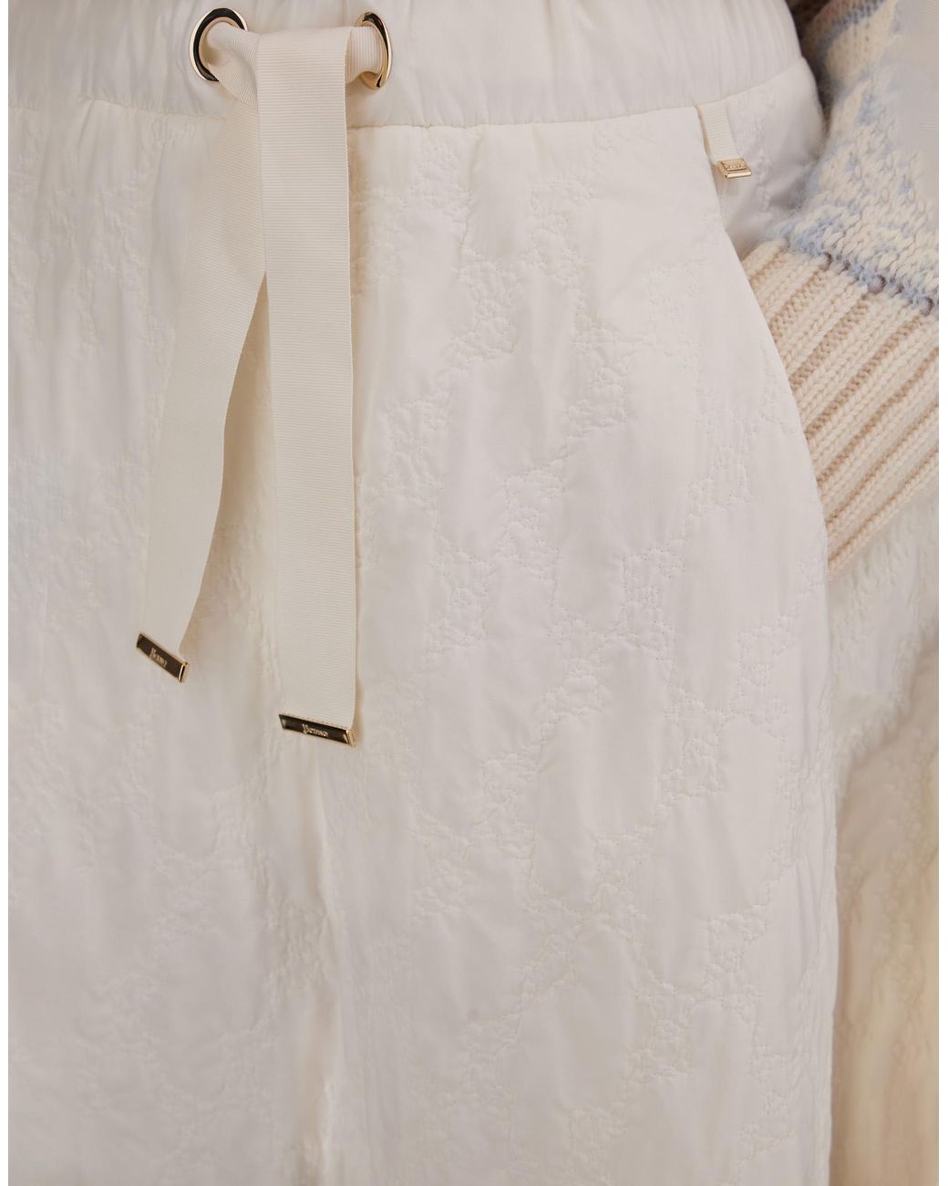 Herno White Mohair Jumper With Norwegian Pattern