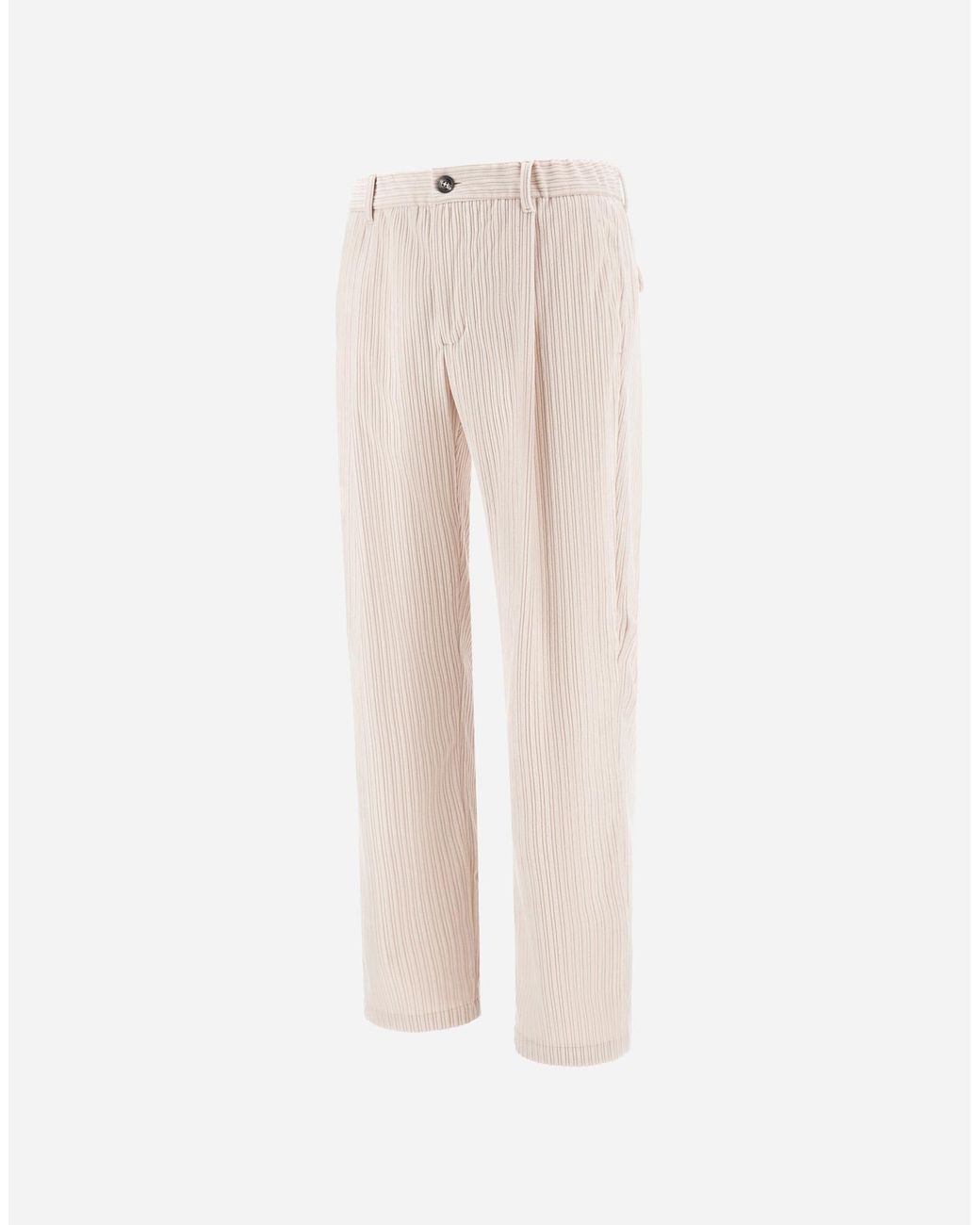 Herno White Corduroy Trousers for men