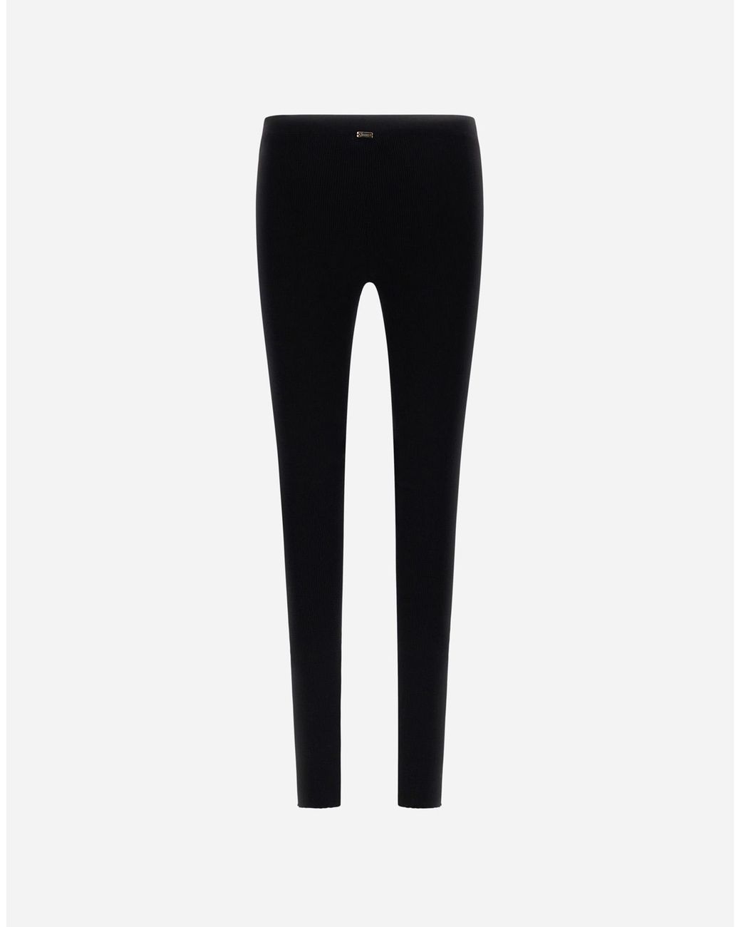 Herno Black Ribbed Wool Leggings