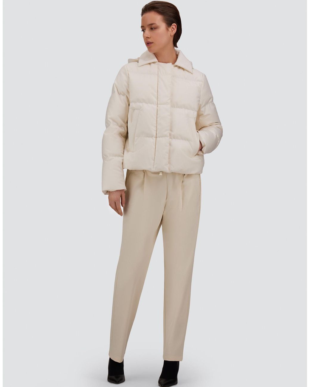 Herno White Flannel Jacket With Water-Repellent Coating