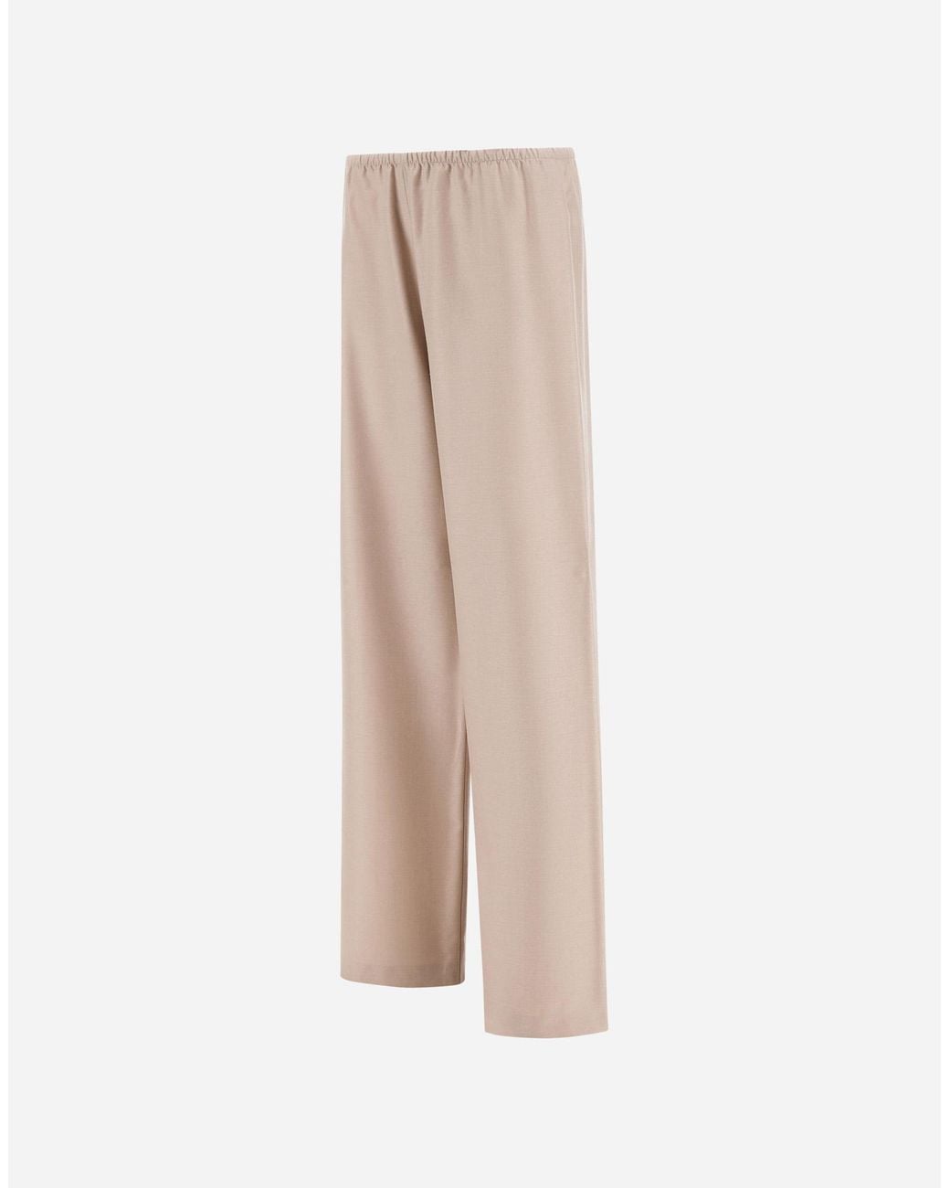 Herno Natural Wool And Silk Trousers