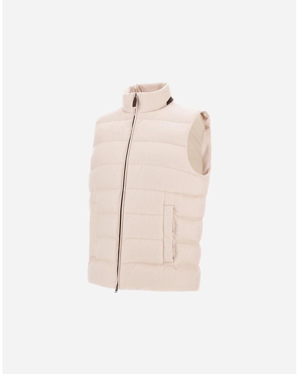 Herno Natural Cashmere And Silk Vest With Monogram for men