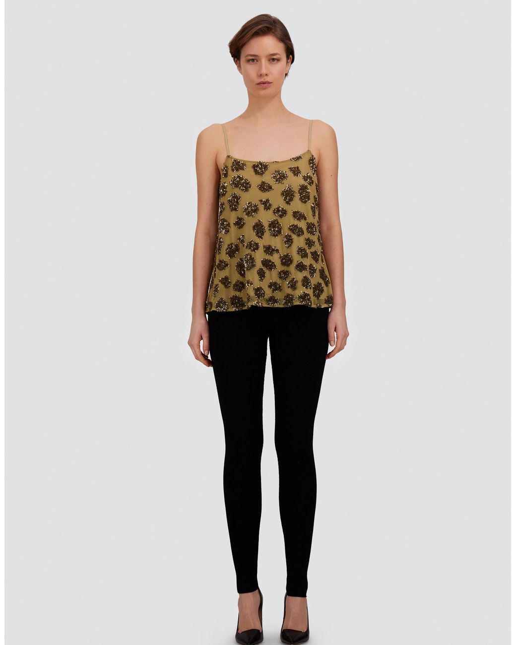 Herno Natural Sequin Mesh Top