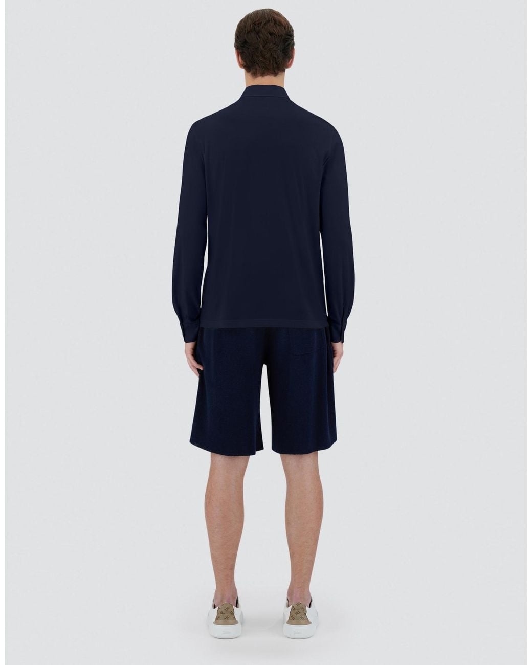 Herno Blue Shirt In Crepe Jersey for men