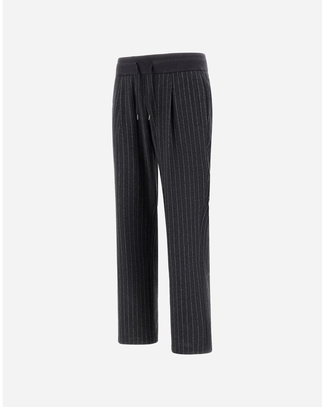 Herno Blue Jacquard Fabric Trousers With Pinstripe Pattern for men