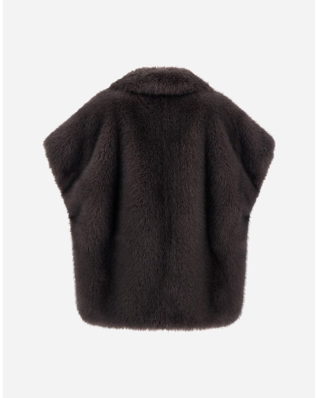 Herno Black Long-Pile Fur-Touch Vest