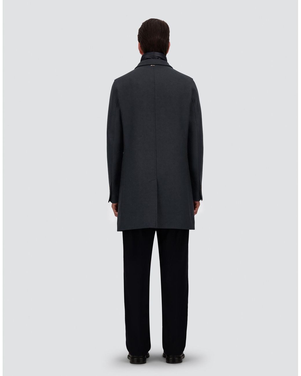 Herno Blue Ecowool And Nylon Ultralight Coat for men