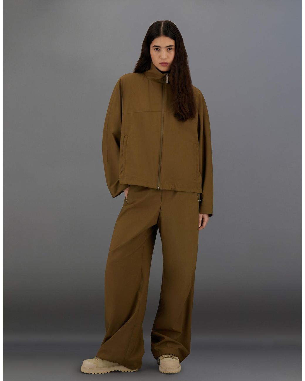Herno Green Laminar Jacket With High Collar