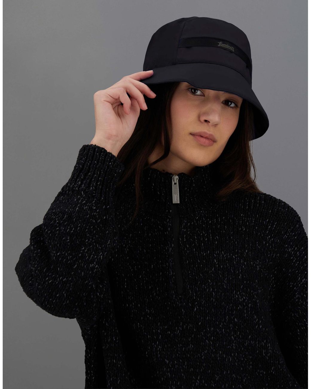 Herno Black Laminar Hat