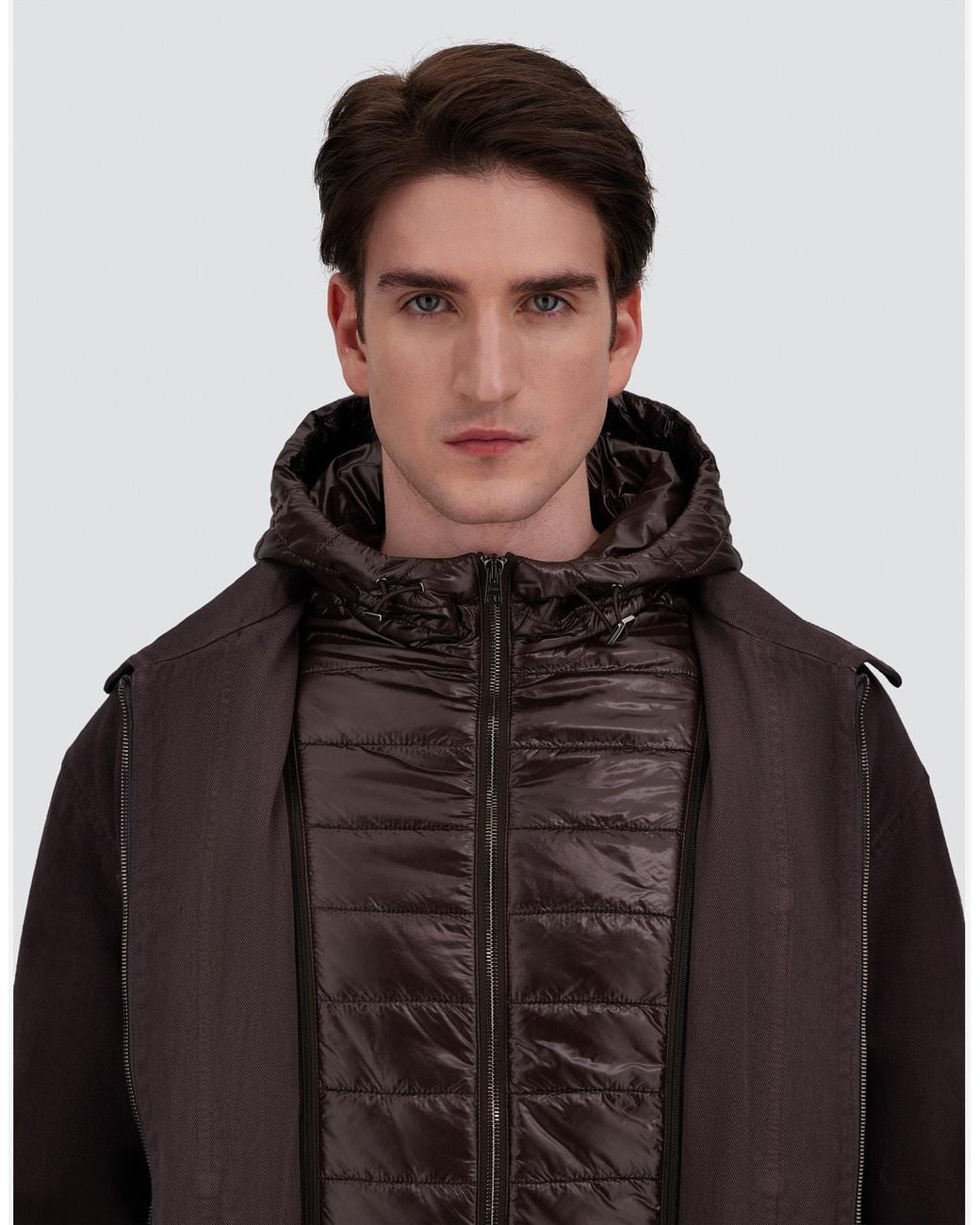 Herno Brown Denim-Effect Gabardine And Nylon Ultralight Jacket for men