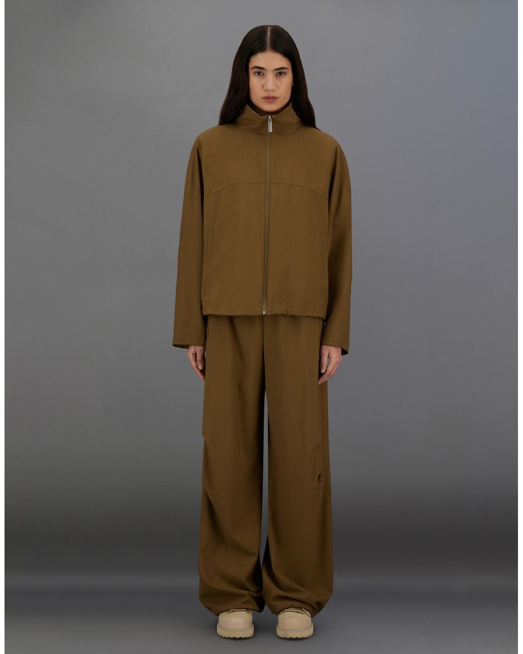 Herno Green Laminar Jacket With High Collar