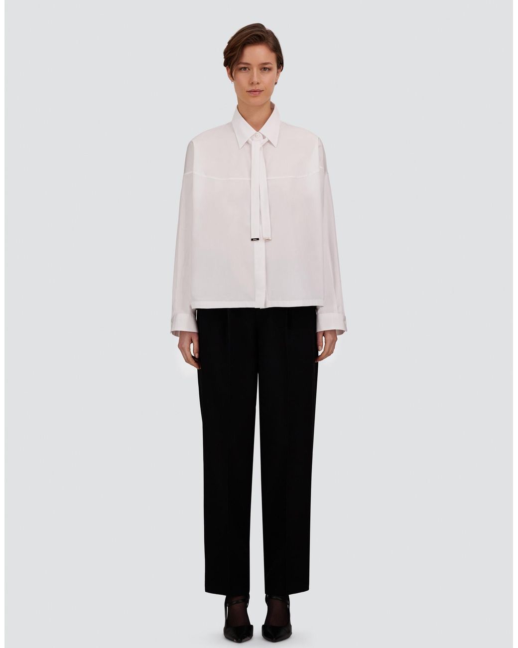 Herno Black Fluid Twill Trousers