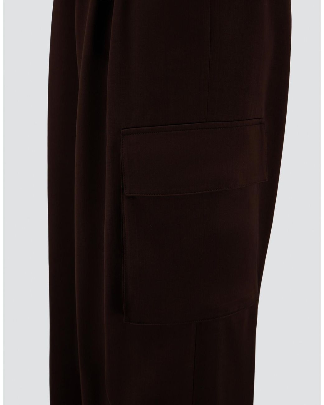 Herno Brown Viscose And Wool Satin Cargo Trousers