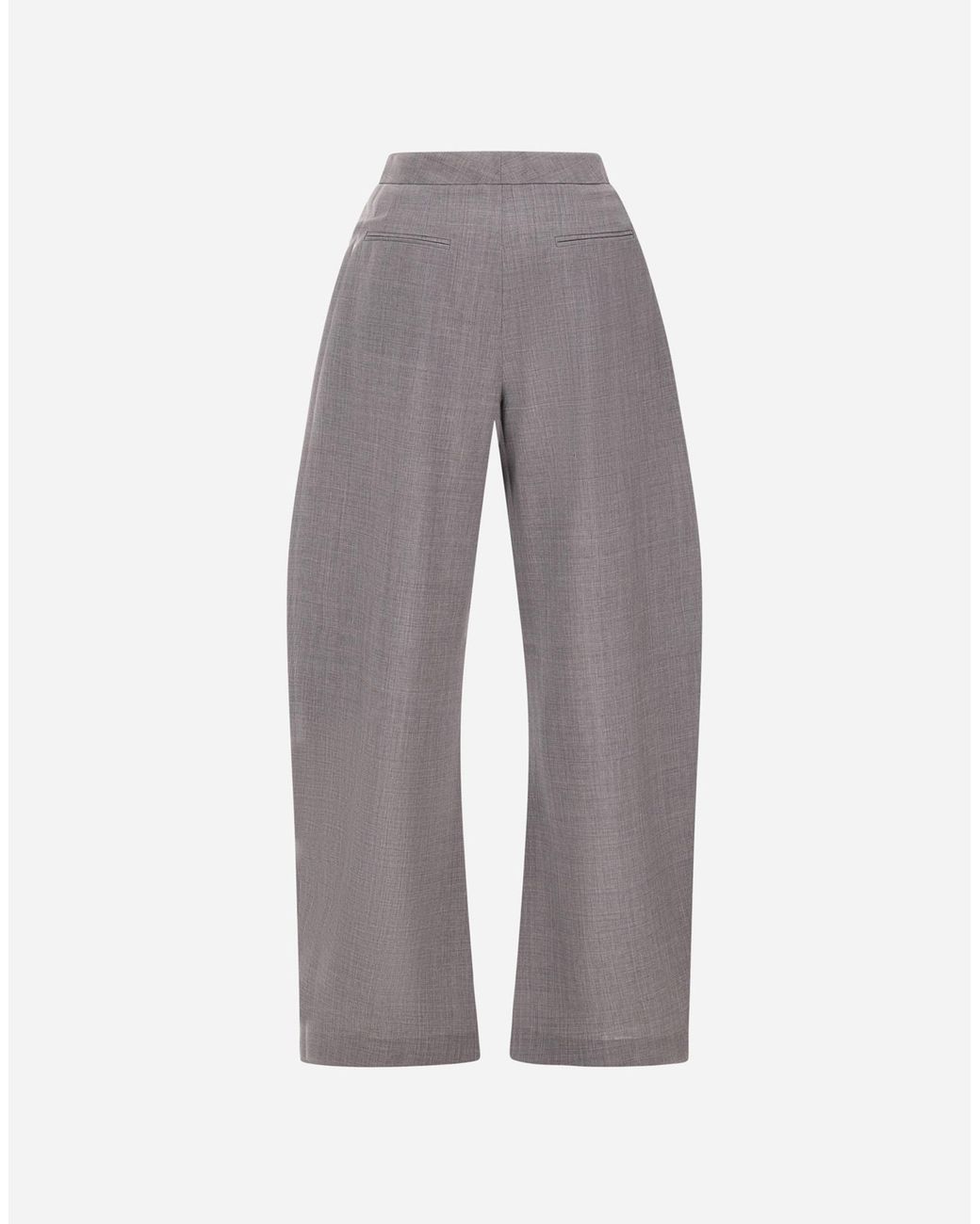 Herno Gray Wool Canvas Trousers