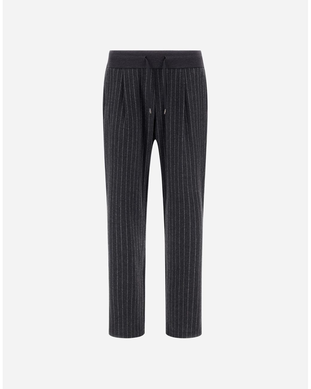 Herno Blue Jacquard Fabric Trousers With Pinstripe Pattern for men