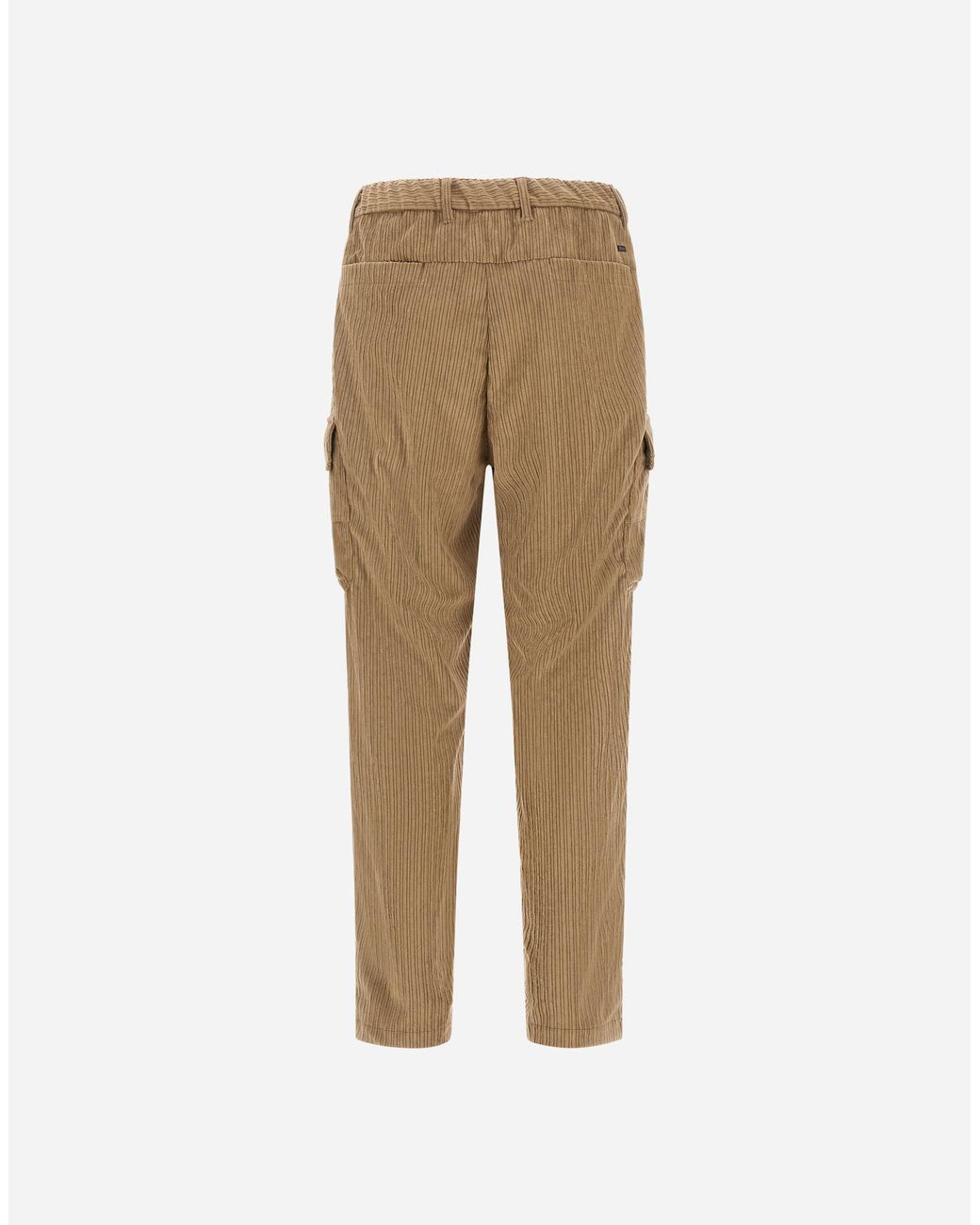 Herno Natural Corduroy Cargo Trousers for men