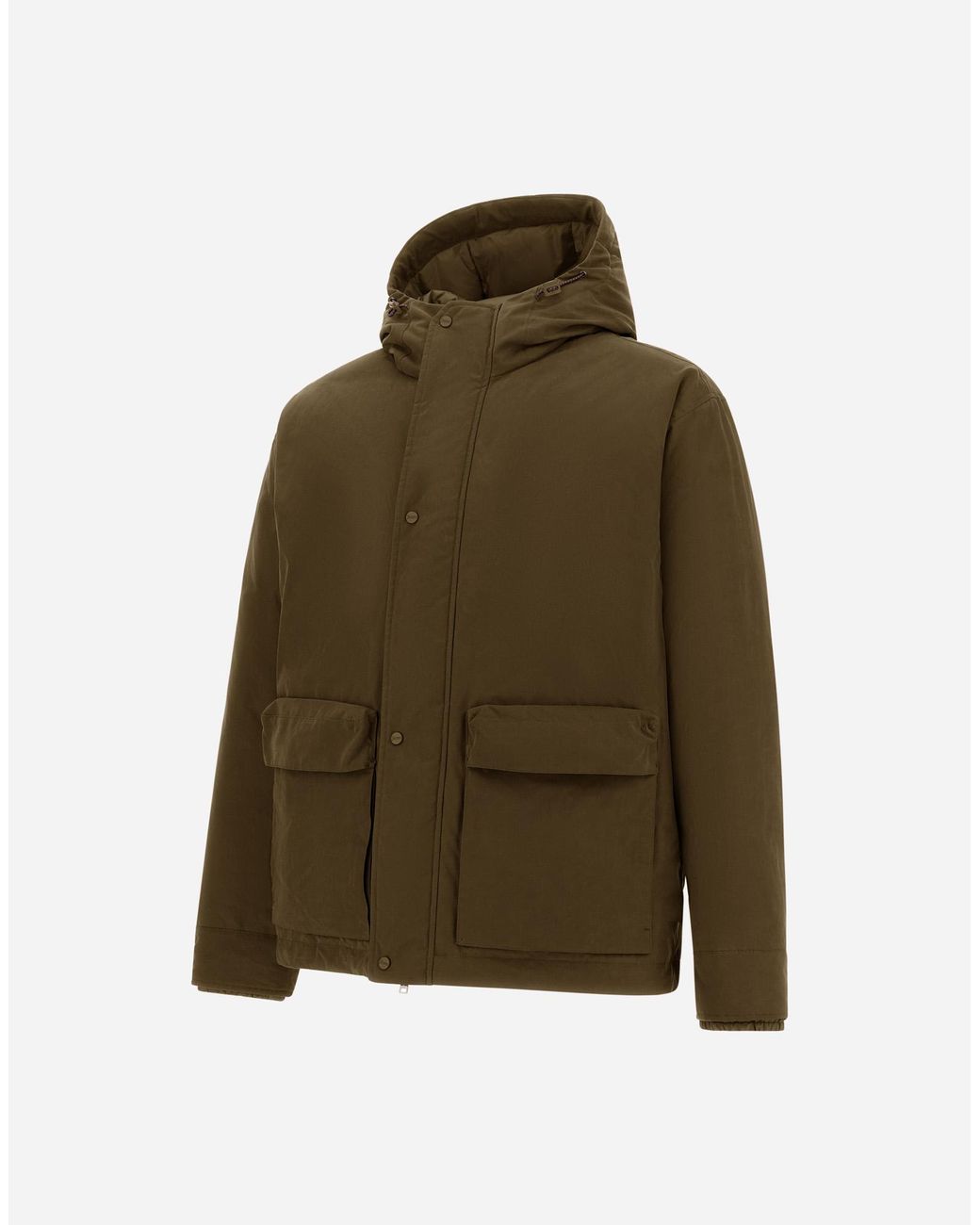 Herno Green Waxed Cotton-Blend Jacket for men