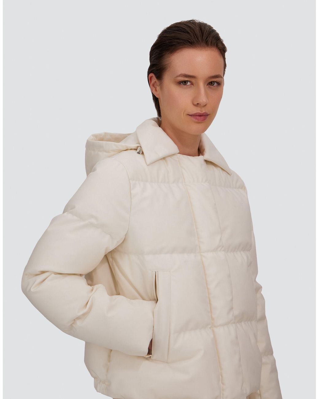 Herno White Flannel Jacket With Water-Repellent Coating