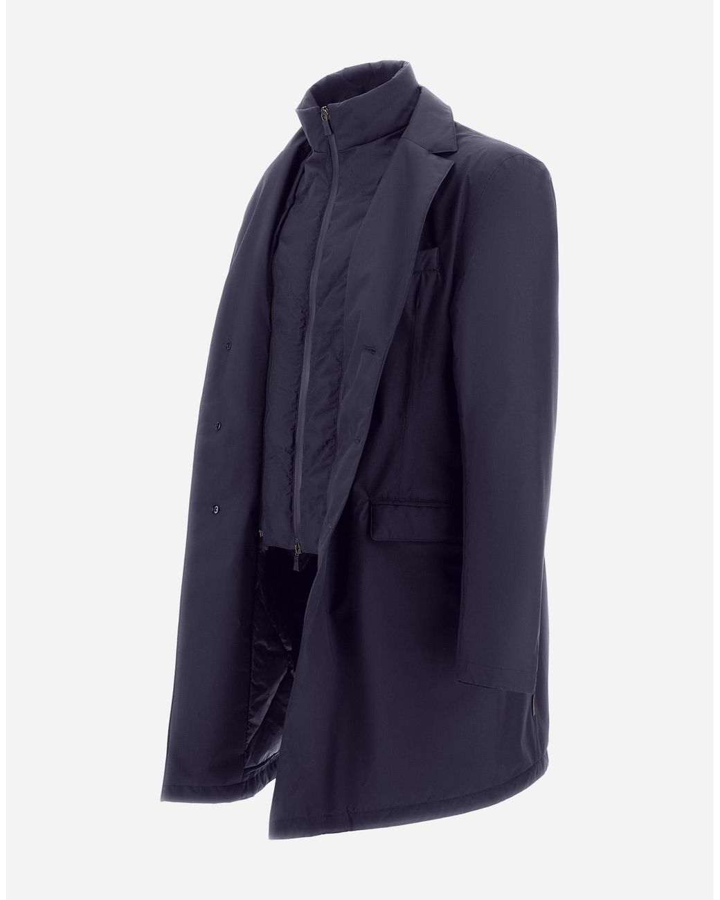 Herno Blue 2-Layer Gore-Tex Coat for men