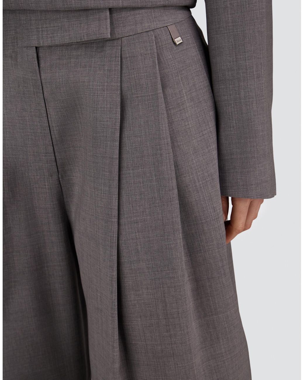 Herno Gray Wool Canvas Trousers