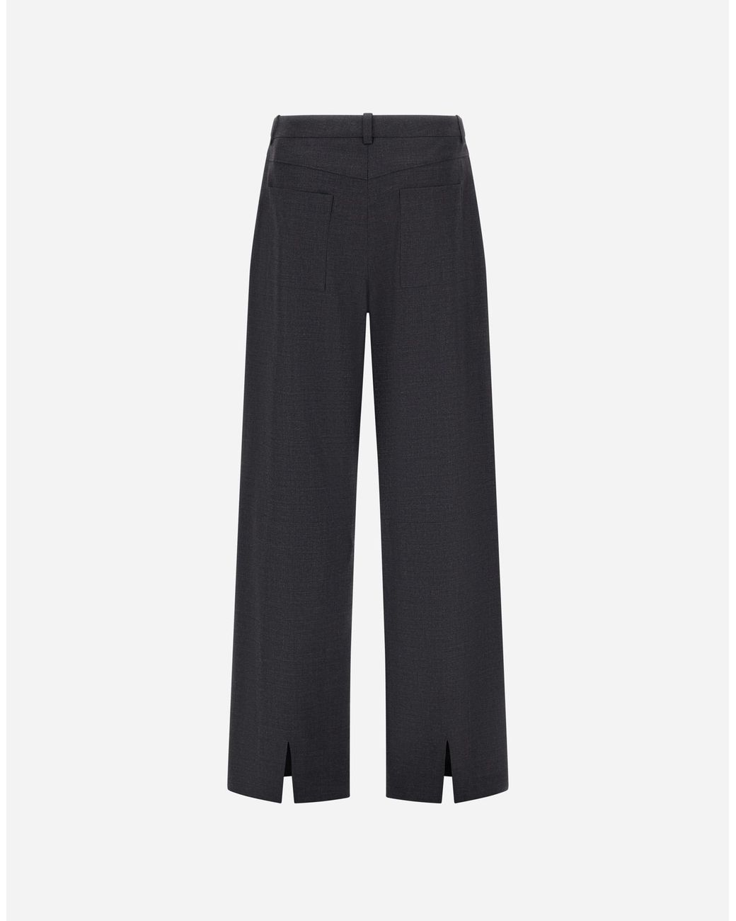 Herno Blue Wool Gabardine And Viscose Satin Trousers