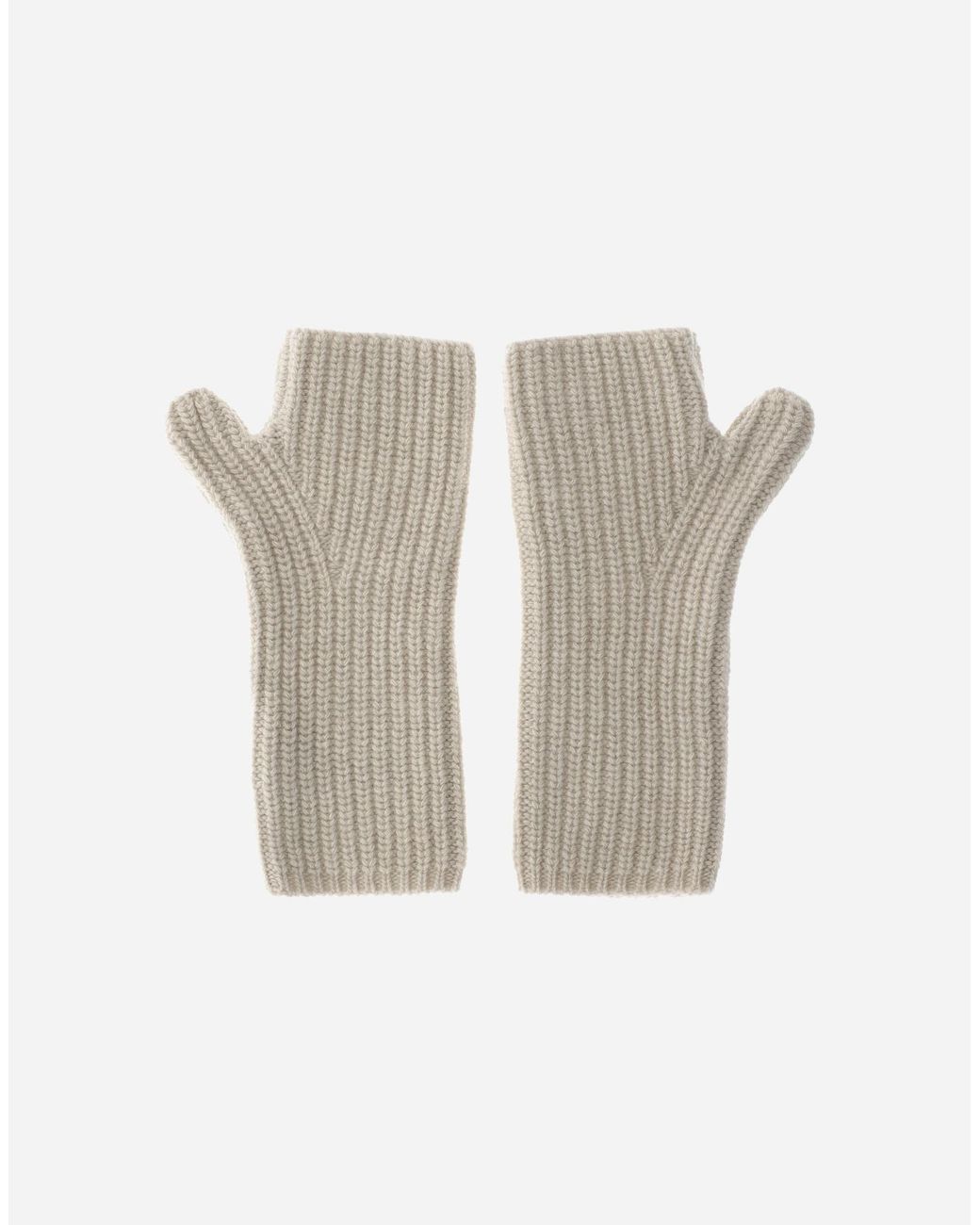 Herno White Guantes De Cob Stitch Carded Wool