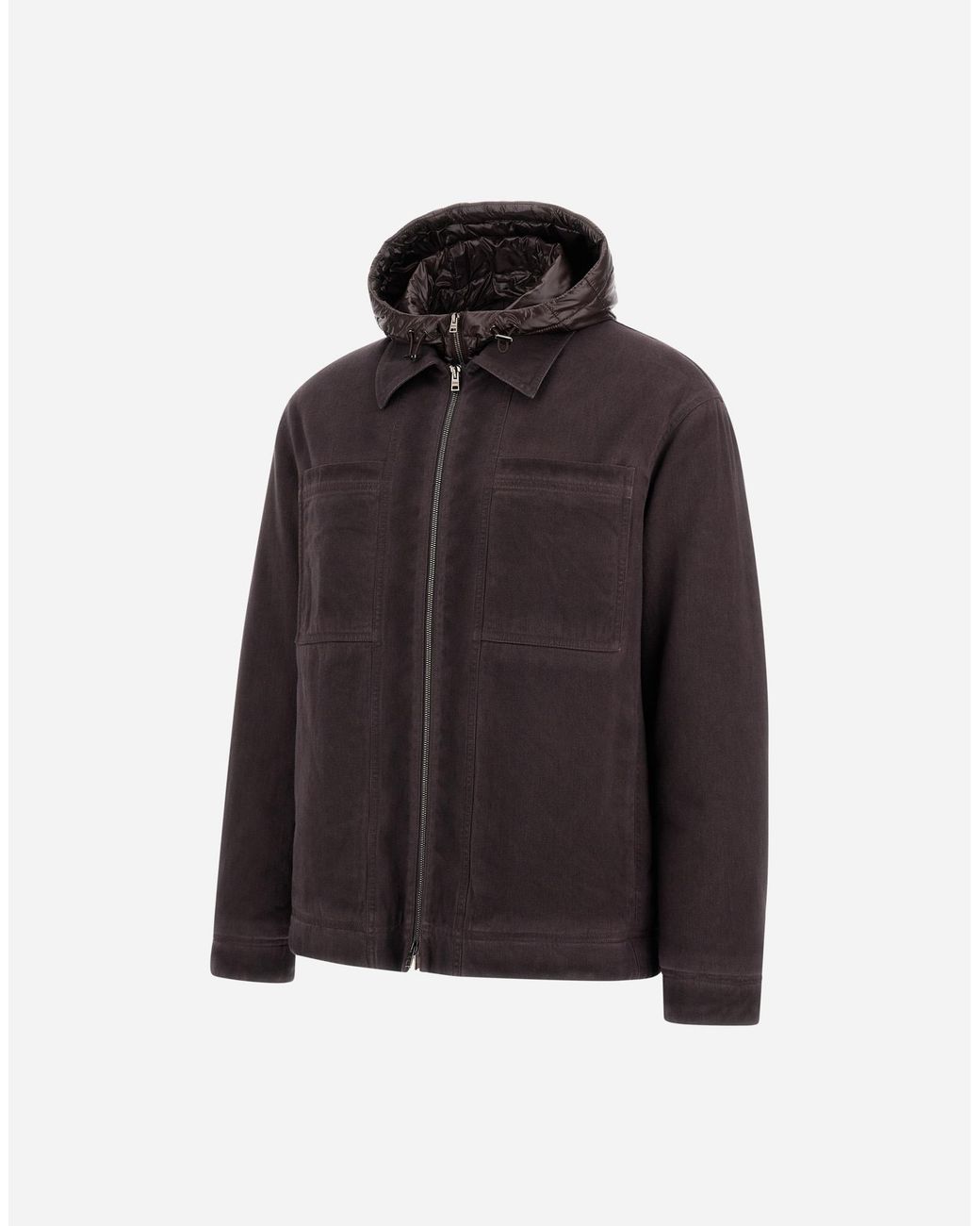 Herno Brown Denim-Effect Gabardine And Nylon Ultralight Jacket for men