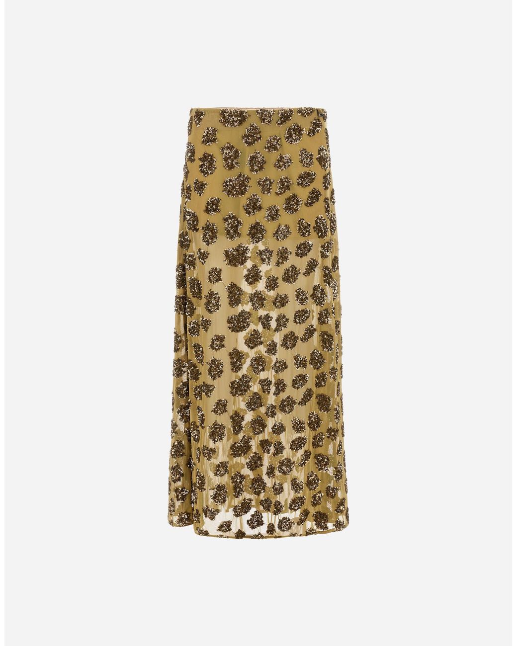 Herno Metallic Sequinned Mesh Skirt