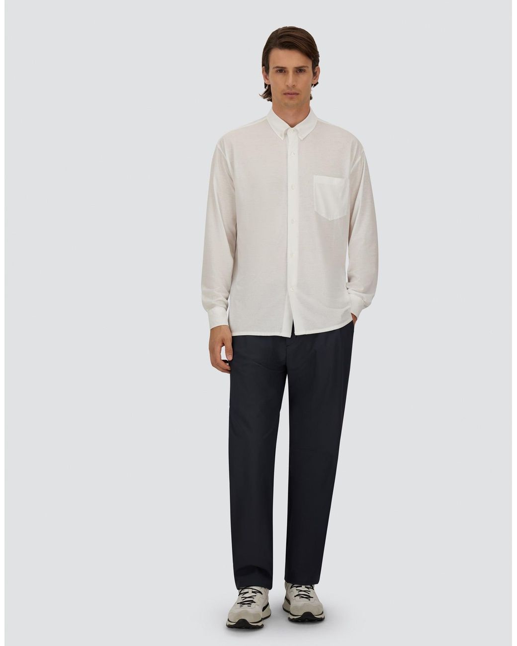 Herno Blue Light Cotton Stretch Trousers for men