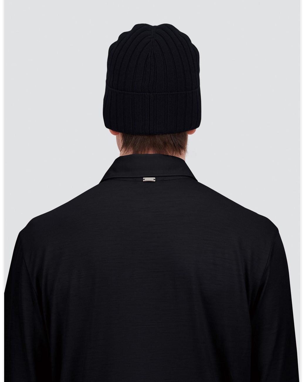 Herno Blue English Rib Cashmere Beanie for men