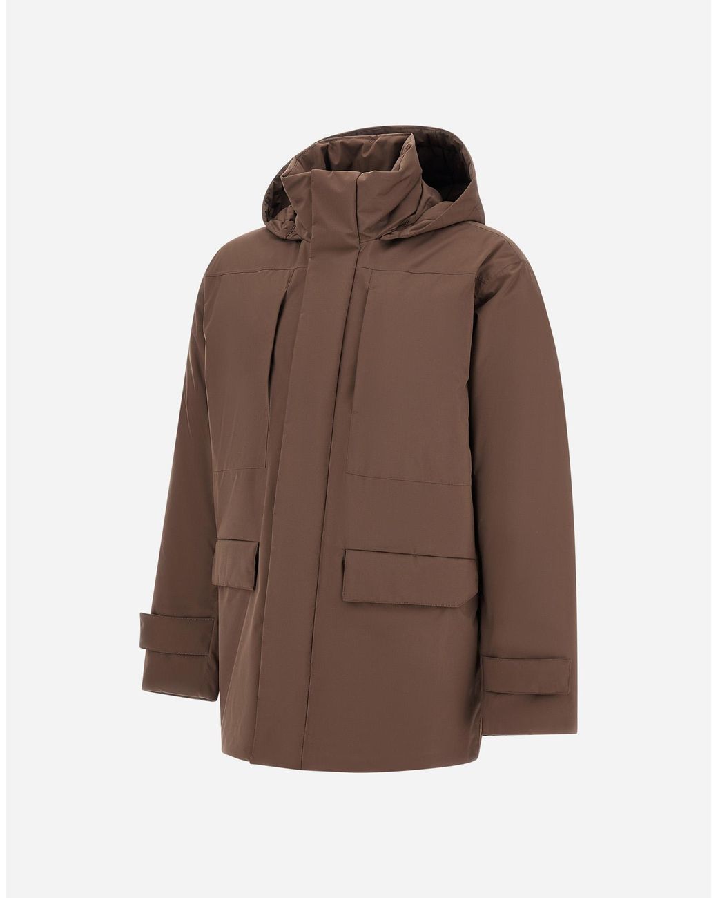 Herno Brown Hooded Parka for men