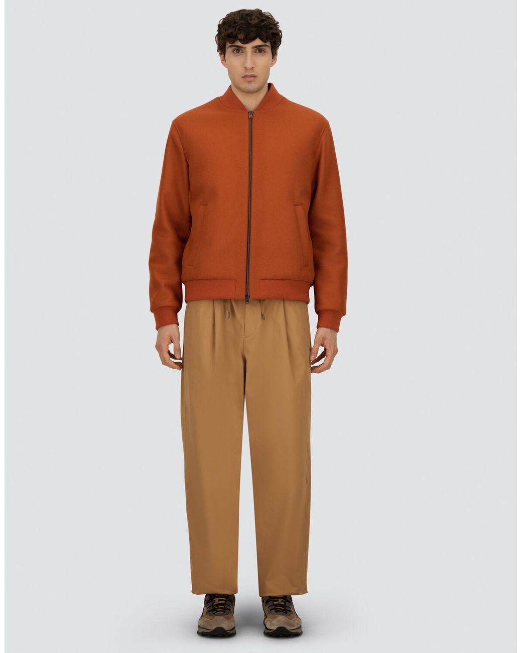 Herno Orange Easy Wool Bomber Jacket for men