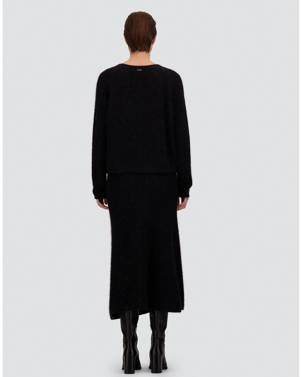 Herno Black Fisherman's Rib Mohair Jumper