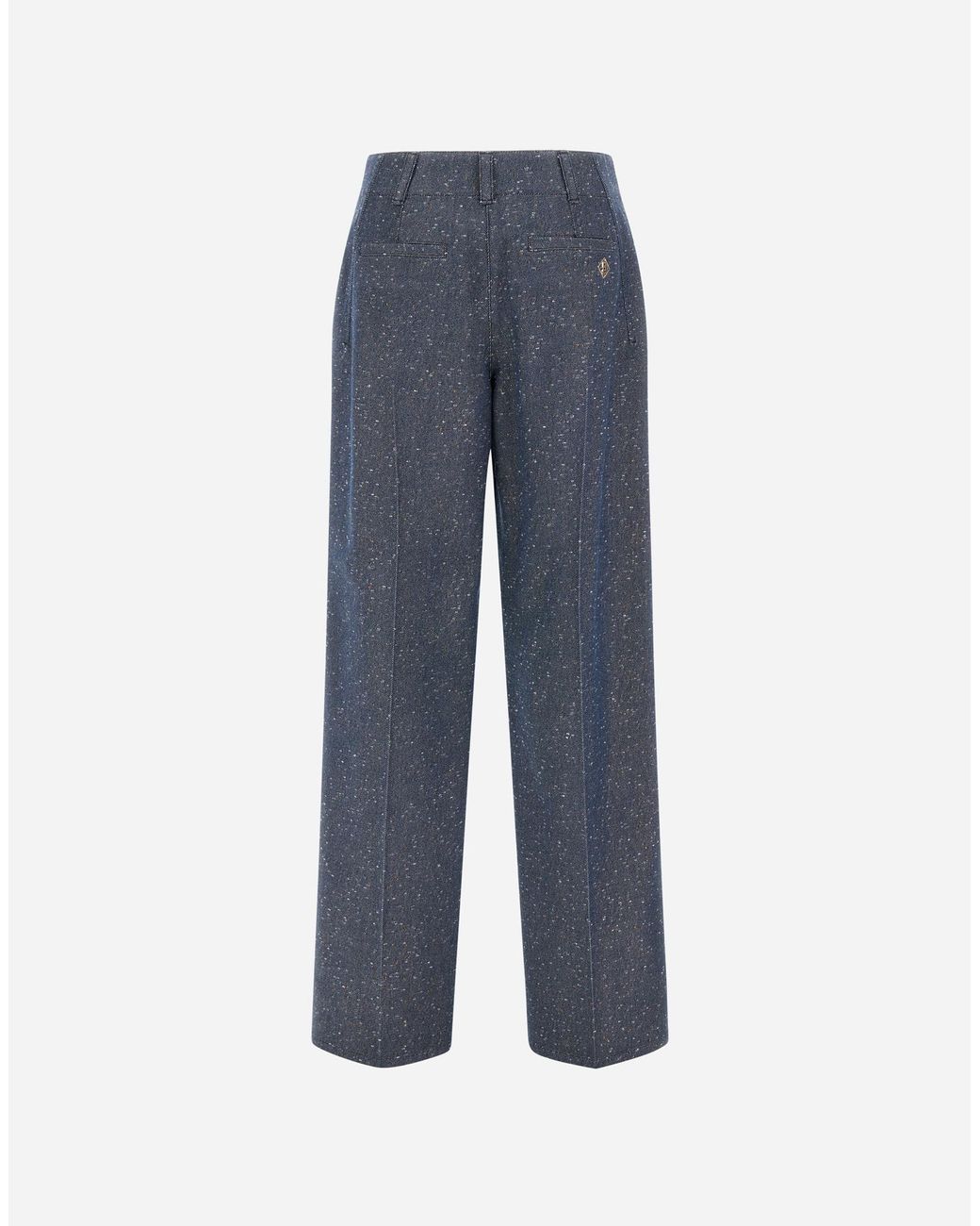 Herno Blue Denim-Effect Wool Trousers