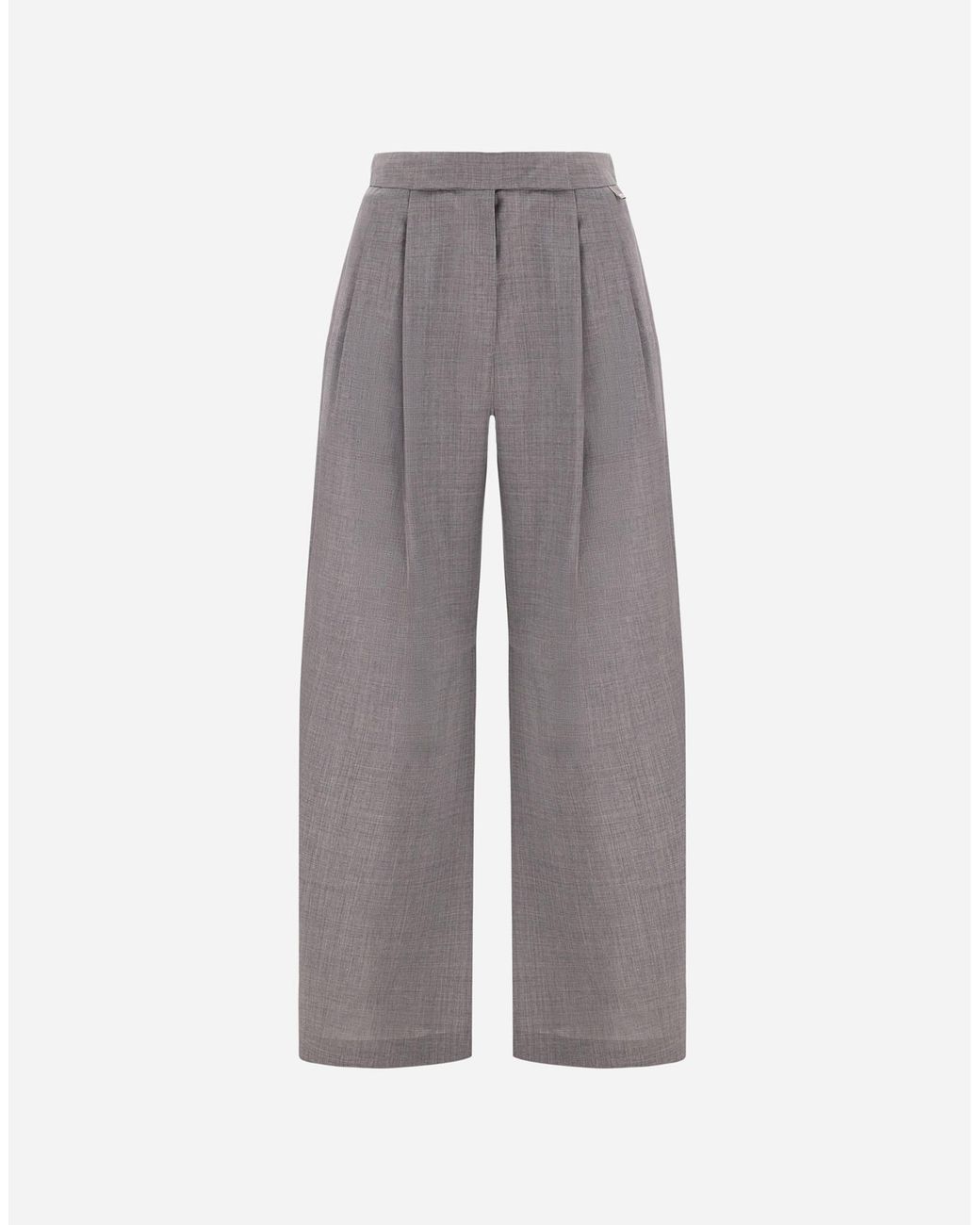 Herno Gray Wool Canvas Trousers