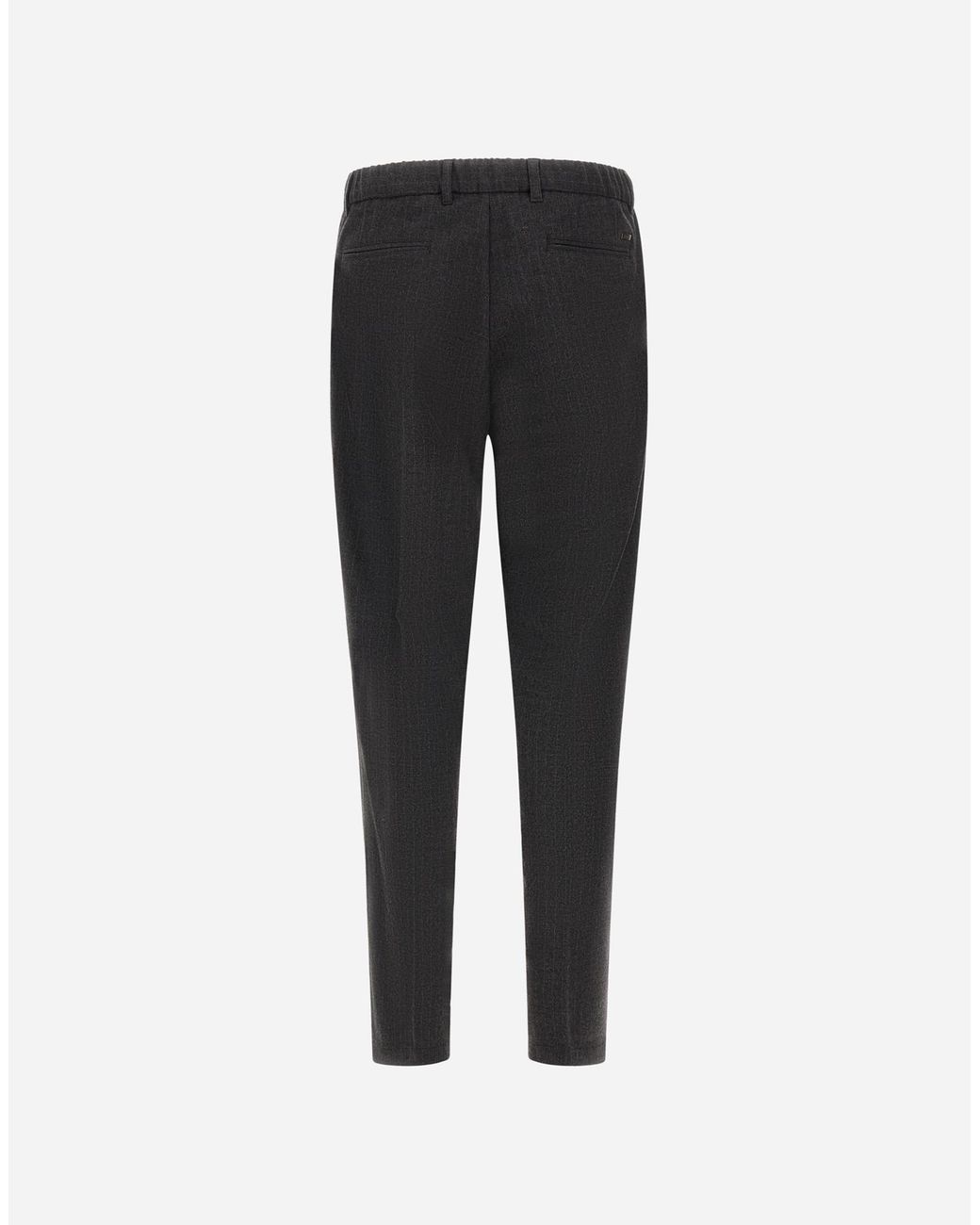Herno Black Pinstriped Technical Fabric Trousers for men