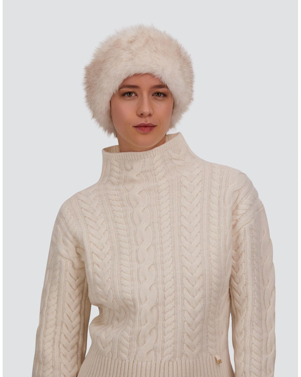 Herno Natural Long-Hair Faux Fur Hat