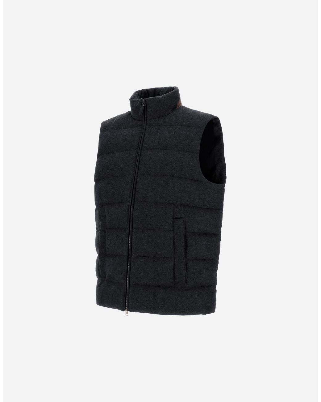 Herno Black Cashmere And Silk Vest With Monogram for men