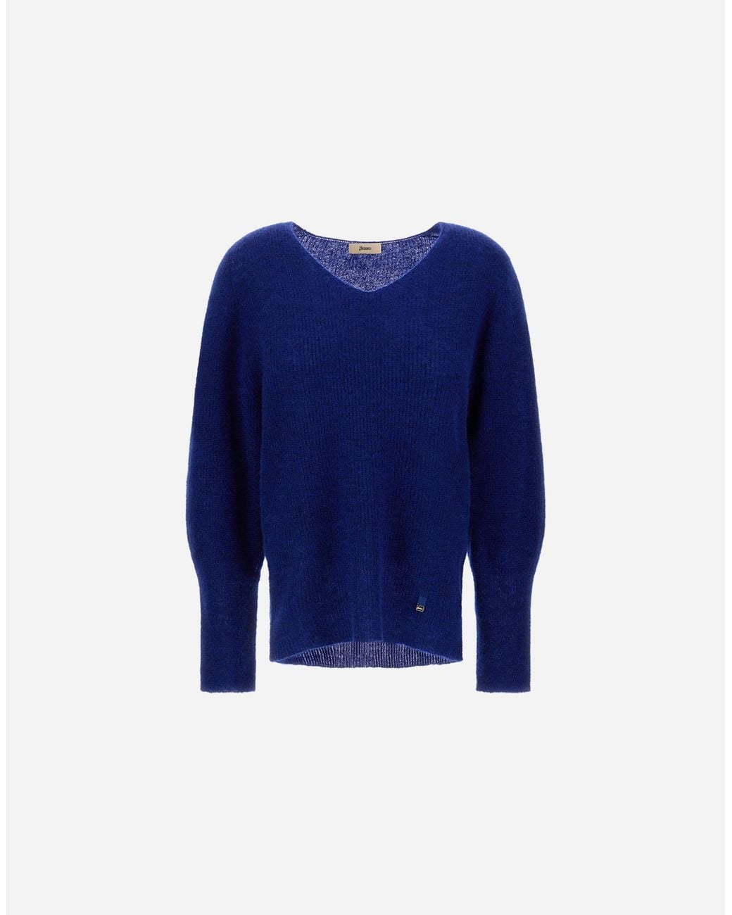Herno Blue Alpaca And Wool Stocking-Stitch Jumper