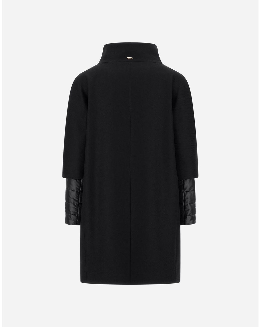 Herno Black Ecowool And Nylon Ultralight Coat
