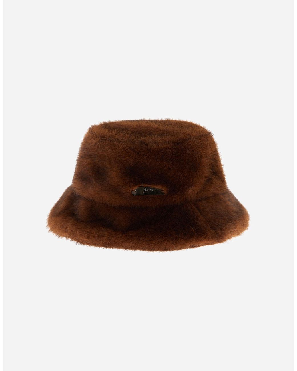 Herno Brown Mink-Effect Fur-Touch Hat