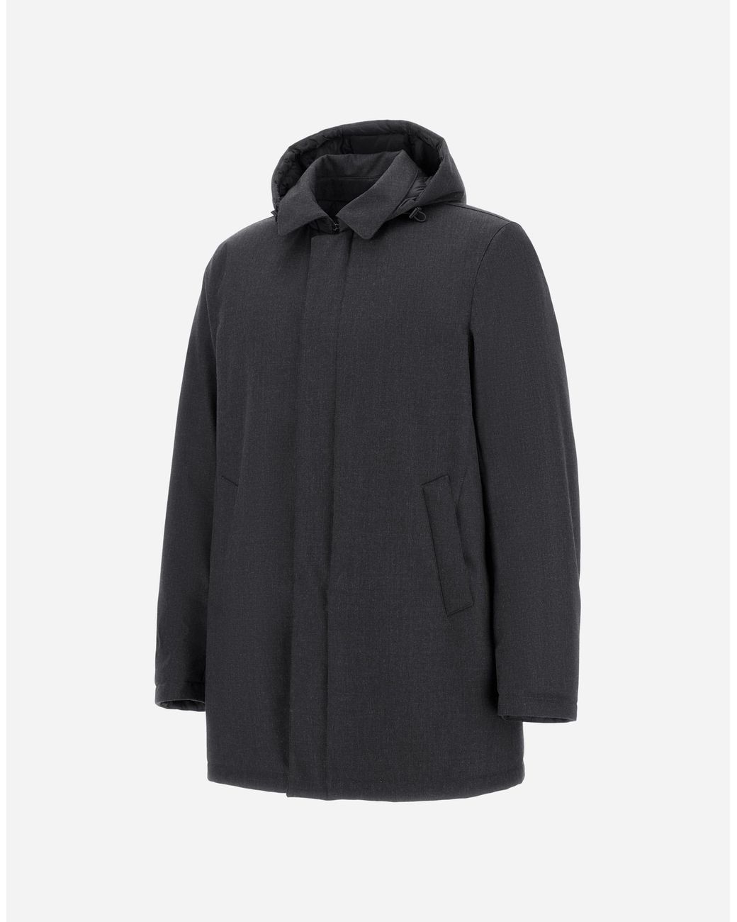 Herno Blue Flannel Coat With Waterproof Membrane for men