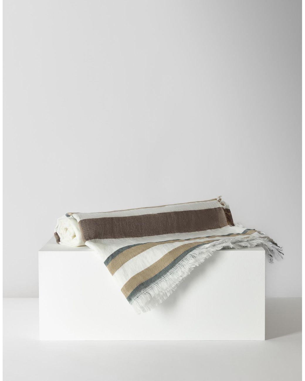 Herno White Large Cotton And Linen Tablecloth